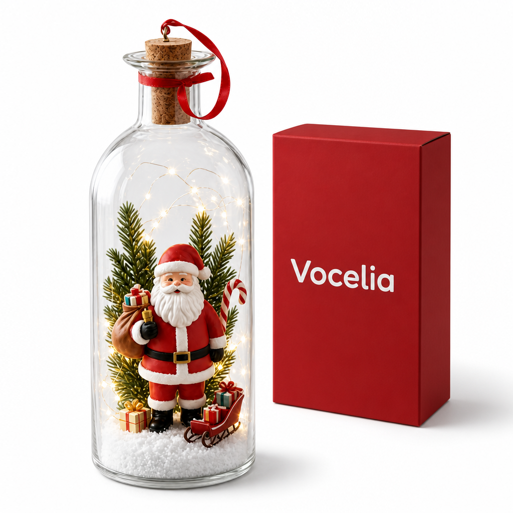 Botella navideña que guarda la voz de tu hijo
